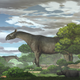 Artist’s interpretation of the newly discovered giant rhino, Paraceratherium linxiaense, in its forest habitat.